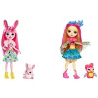 Enchantimals Bree Bunny y Twist- muñeca con Mascota (Matty FXM73) + Muñeca Peeki Parrot - muñeca- Edad recomandada 4…
